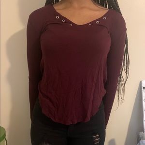 Long sleeve Burgundy shirt
